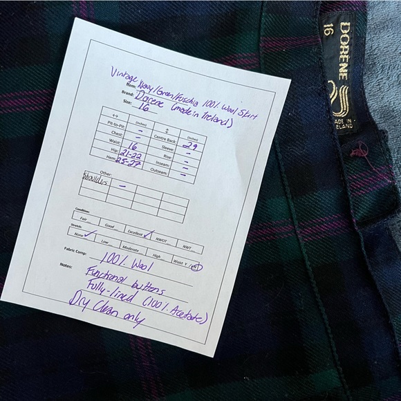 Vintage Dorene (from Ireland) plaid wool skirt/kilt - Picture 11 of 11